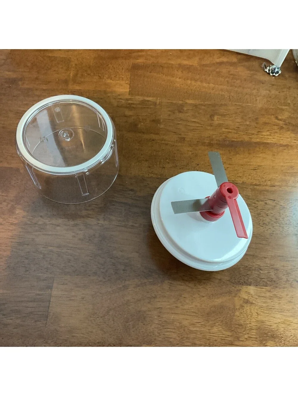 FOOD CHOPPER Speedy Kitchen Tool Onion Garlic Meat Vegetable with Red Cover